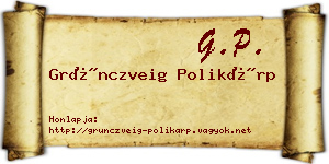 Grünczveig Polikárp névjegykártya